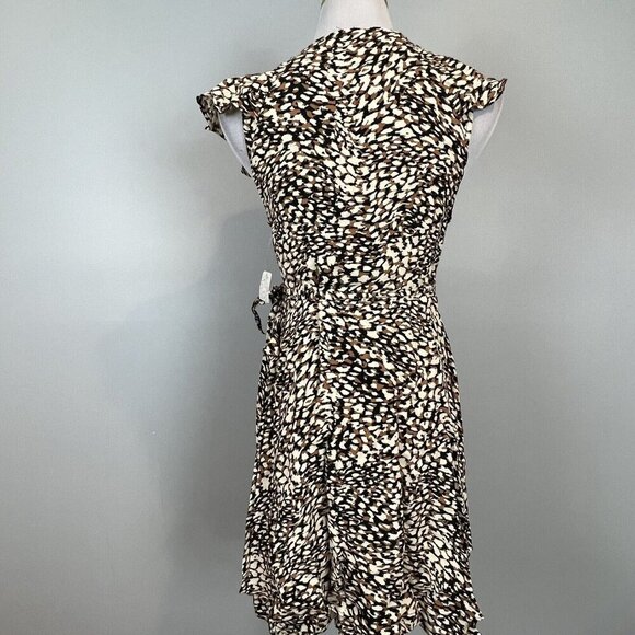 Free People French Quarter Mini Wrap Dress Size XS Brown Black Print NWT - Picture 8 of 14